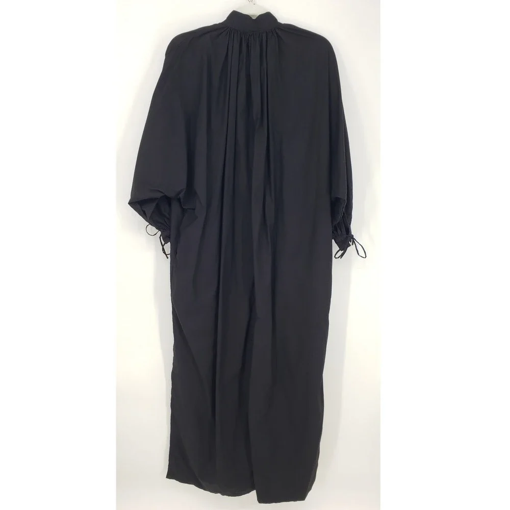 MIKOH Hawea Maxi Dress Oversized Kaftan Size 1 Black Long Sleeve Minimalist Boho - Picture 3 of 10